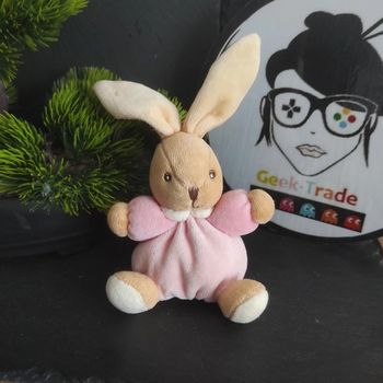 Mini Doudou Lapin Boule Liberty Rose Beige Marron Kaloo #geektradedoudou