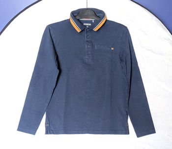 Polo Orchestra Bleu Marine Petite Poche Manches Longues Vêtement Tendance Mode Adolescents