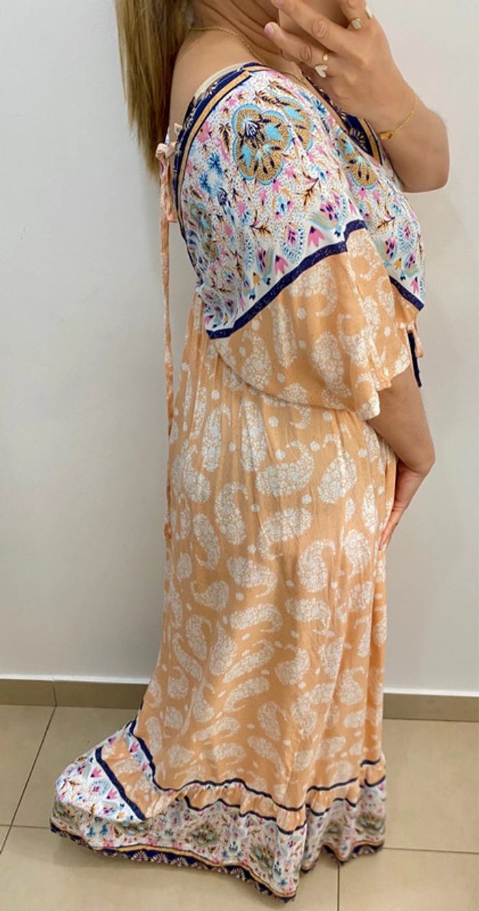 Jolie Robe Longue Imprimée Pashmina Taille L - photo numéro 5