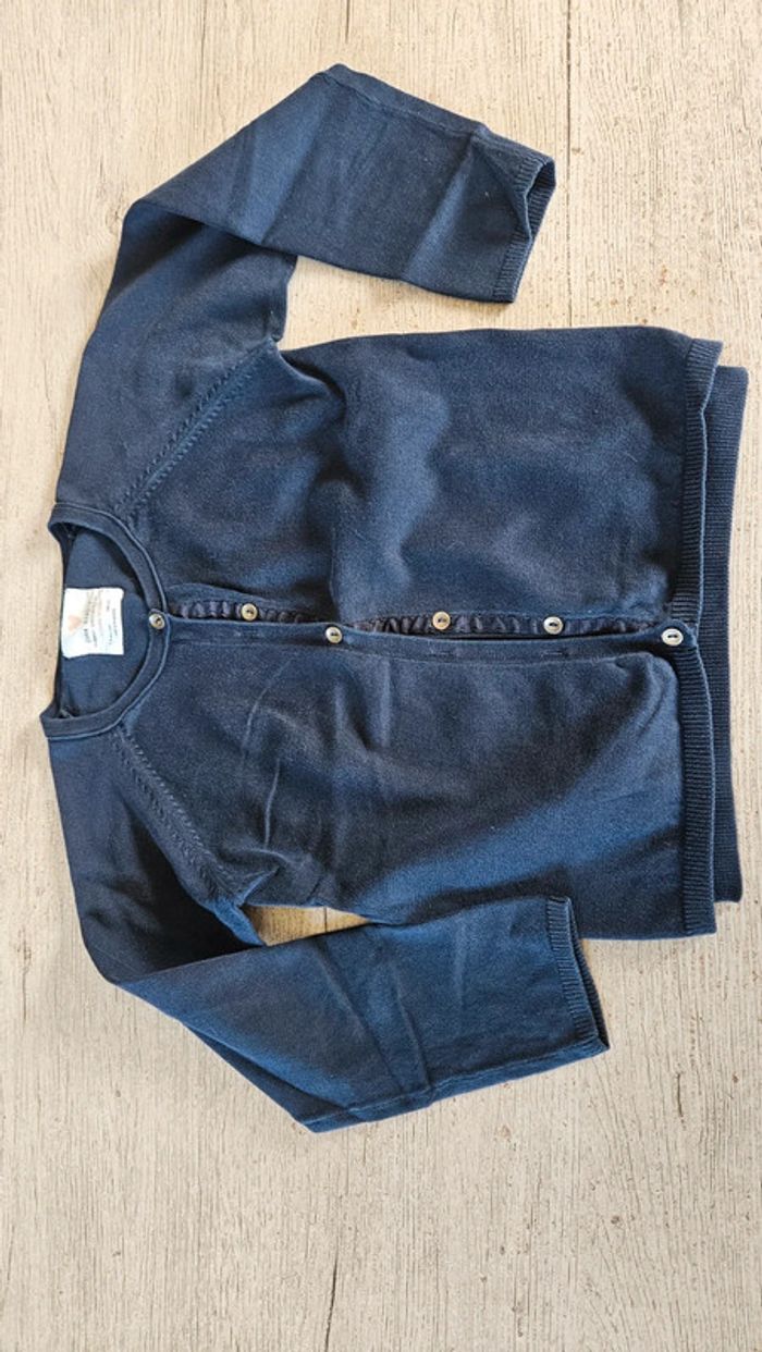 Gilet à manches longues bleu foncé, Zara Girl, 5/6 ans, peu mis - photo numéro 3
