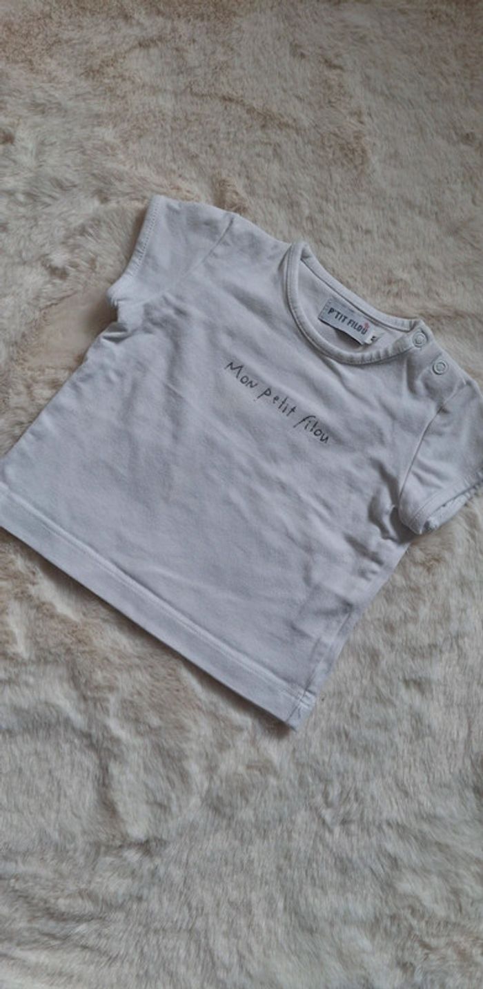 T-shirt manches courtes P'tit filou taille 6 mois - photo numéro 2
