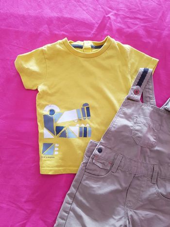 Ensemble été  salopette t-shirt 6 mois