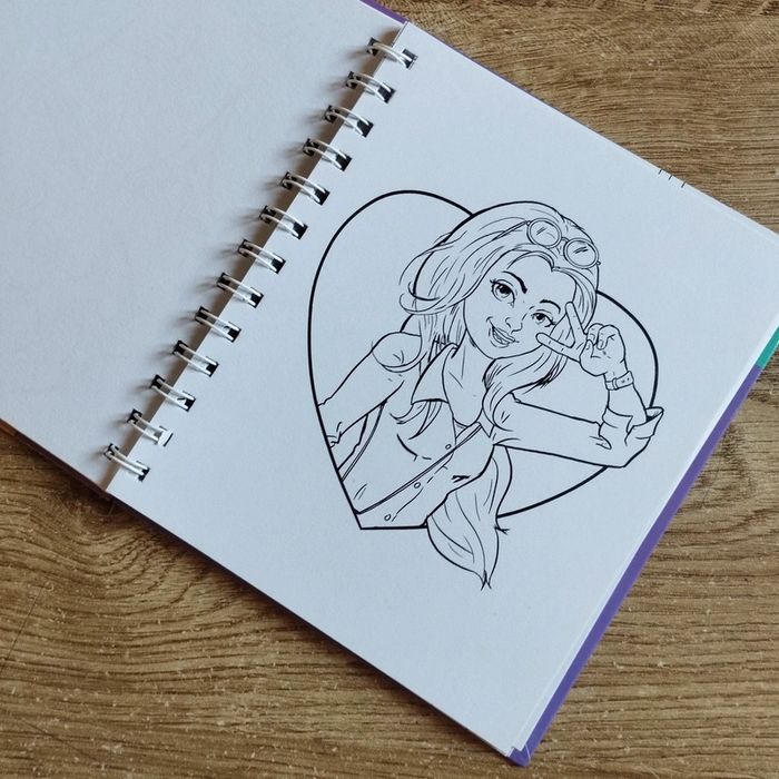 🩷 Cahier coloriage spirale selfies girls 🩷 #emyfleury_scrapbooking - photo numéro 2