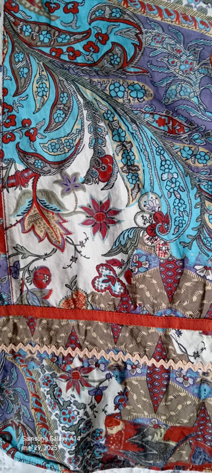 Tunique longue fines bretelles motif floral avec paillettes bordeaux femme 38/40 promod - photo numéro 14