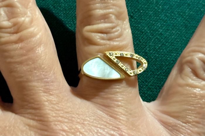 Bague réglable cd acier inoxydable et nacre mile Mila