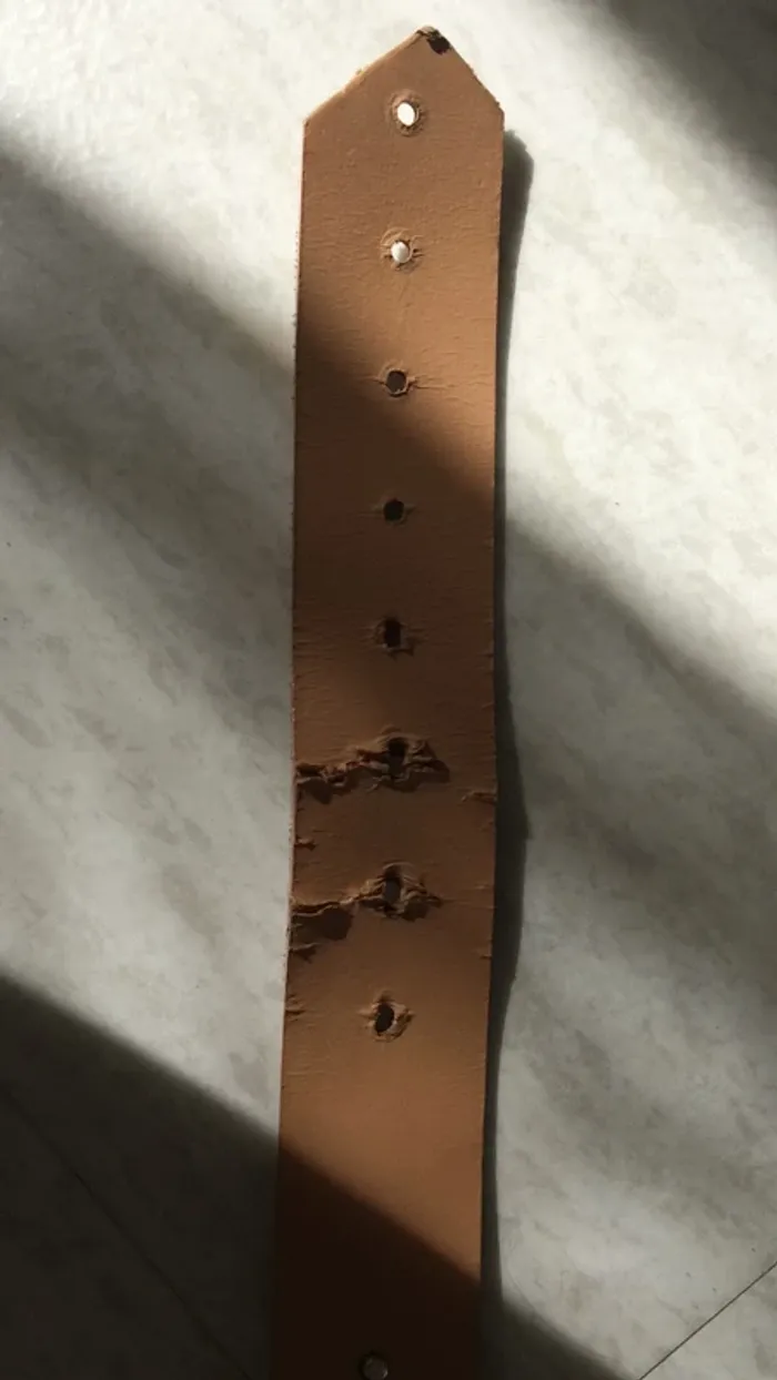 Ceinture Morgan T2 105 cm nubuck rose pâle abîmée - photo numéro 2