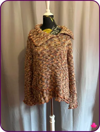Pull Tricoté Col Large Zilae - Taille XXL - Vintage