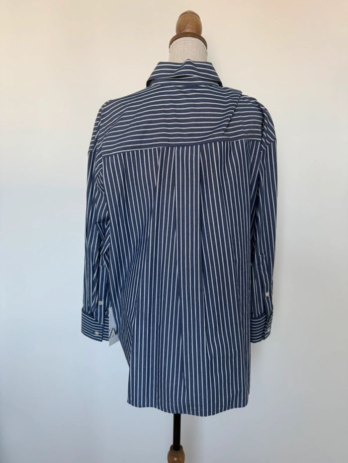 Chemise Zara S rayures camisa bleu blouse fluide Camicia Overhemd folder Blusa Camicetta femme donna - photo numéro 5