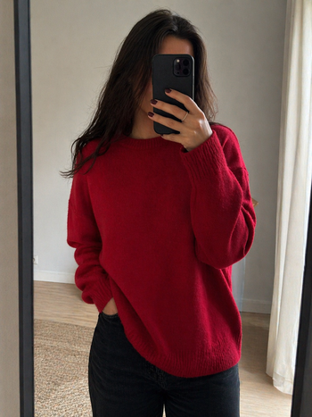 Pull framboise oversize Jennyfer