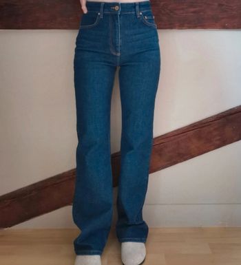 Jean bleu brut jambe large flare Reiko
