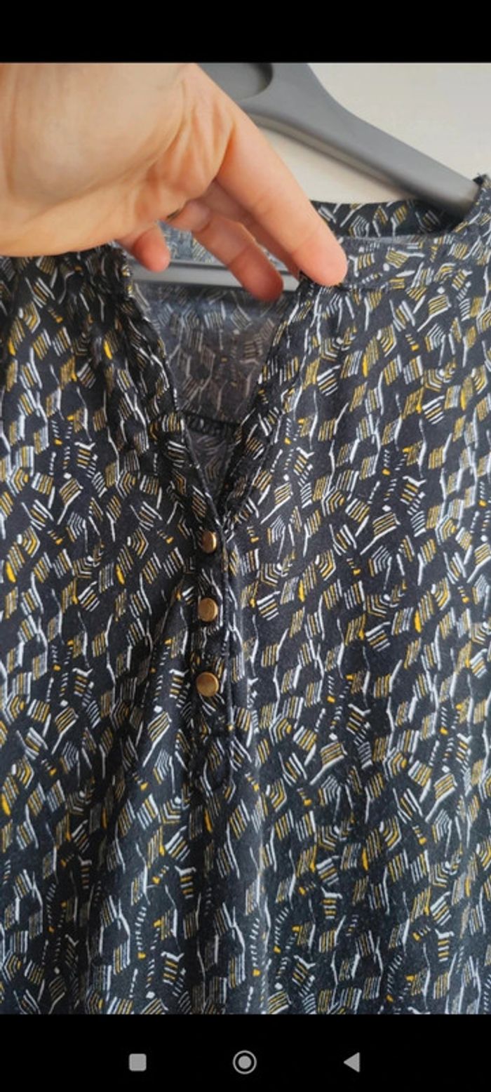 Blouse noire à motifs imprimés taille M Gémo - photo numéro 5
