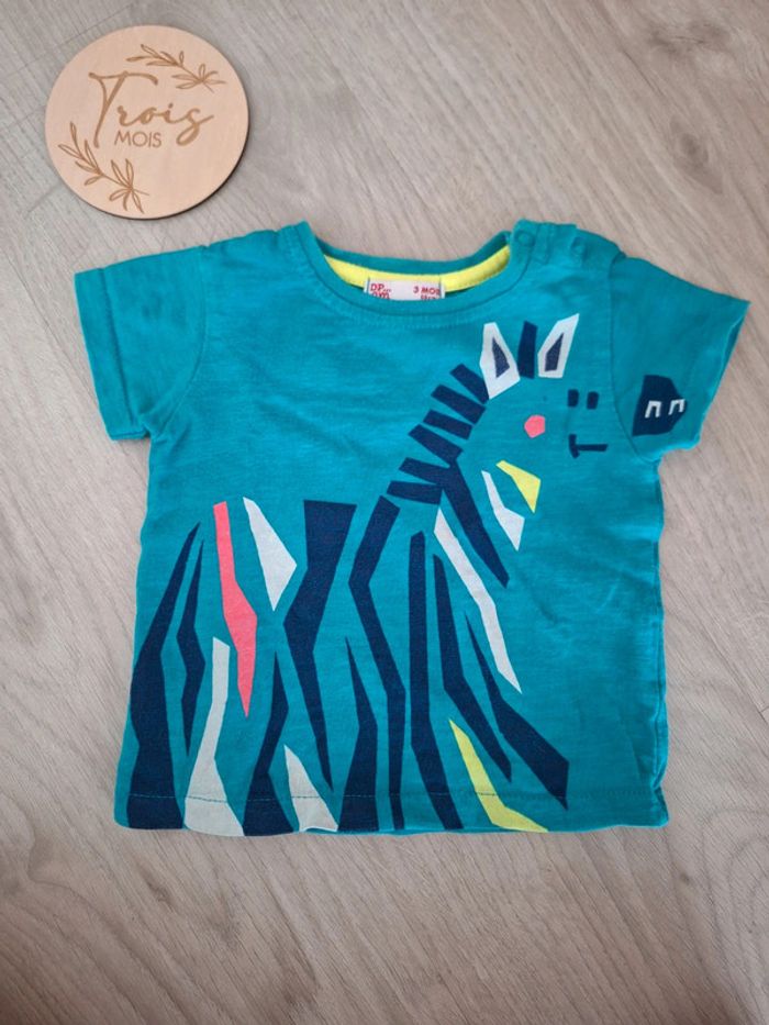Tee-shirt bleu DPAM 3 mois - photo numéro 2