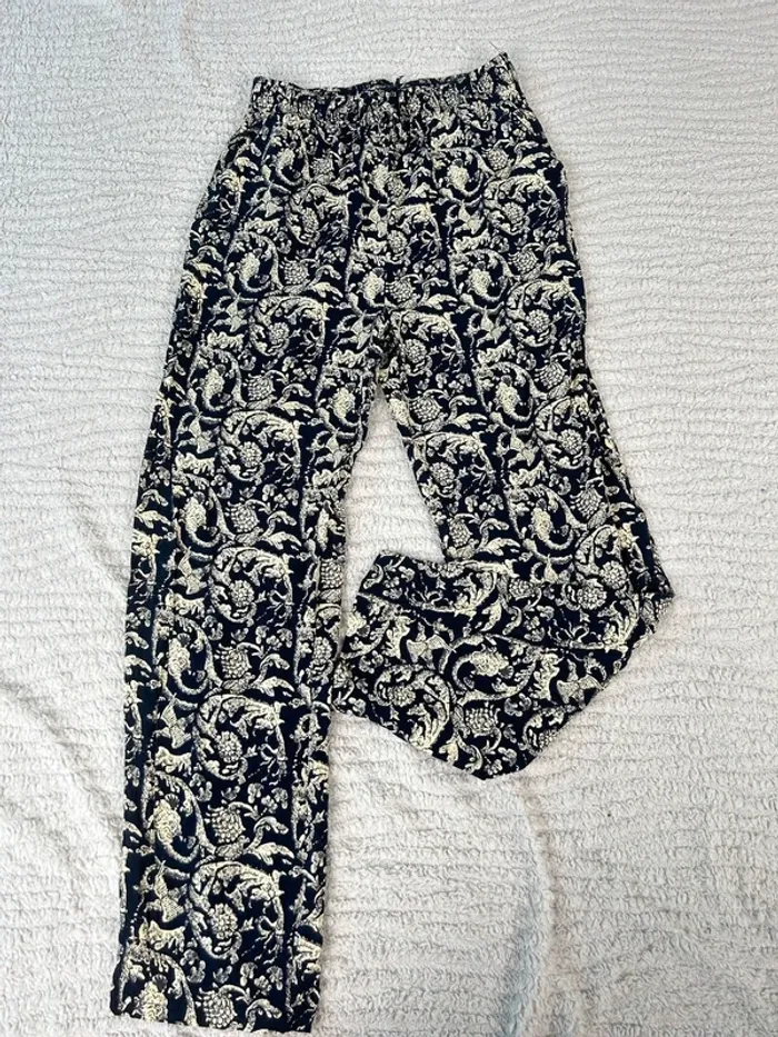 Pantalon fluide vintage bleu marine taille S