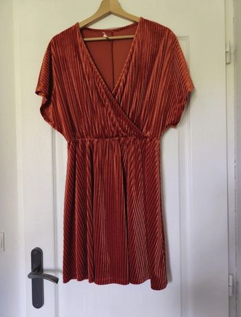 Robe orange en velours 