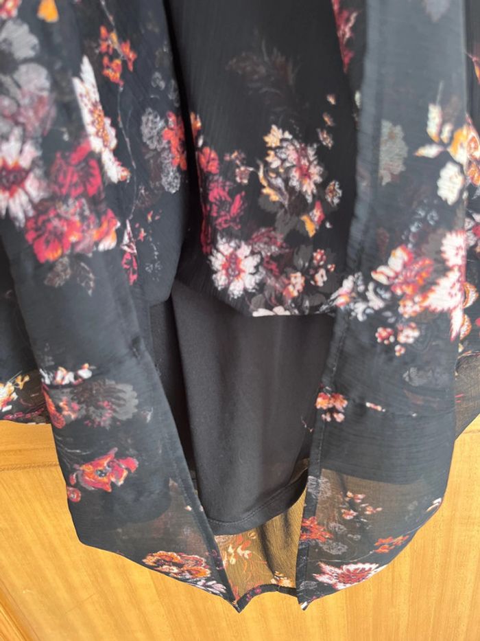 Robe longue noir fleurie été S - photo numéro 8