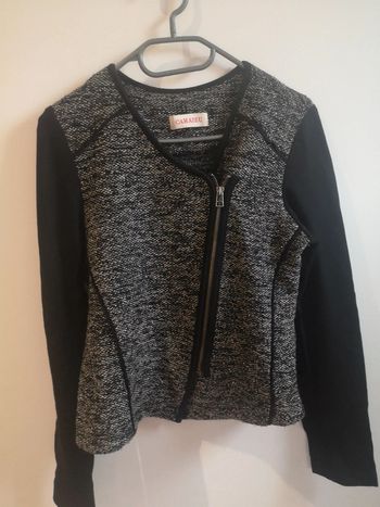 Veste noir brillante camaïeu