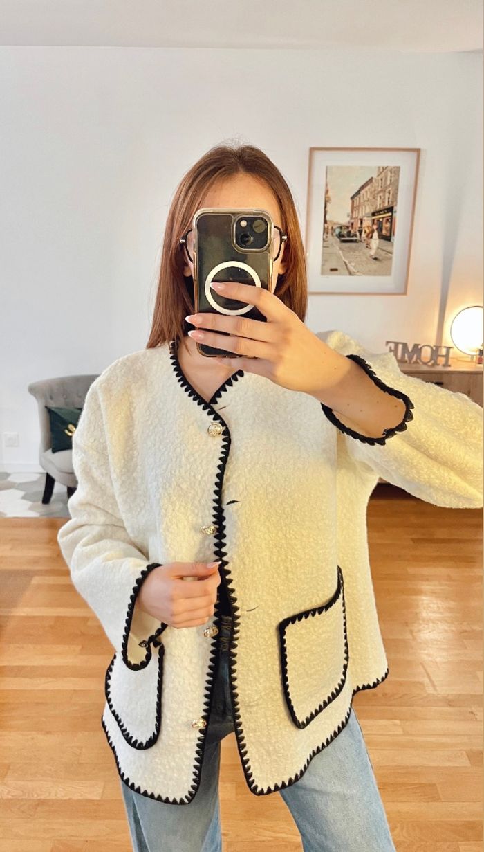 Veste Bouclette à Boutons argents