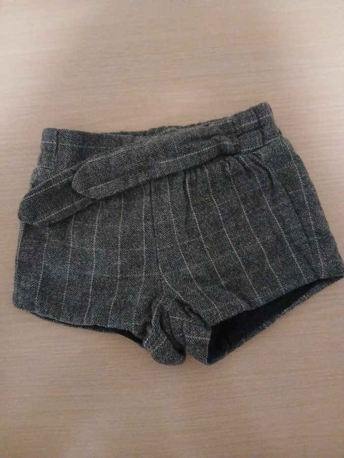 Short d hiver bebe en coton taille 3 mois a rayures  couleur gris - photo numéro 2