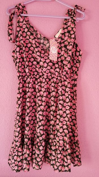 Robe Noire/Rose Taille 38/40 Neuve Avec Étiquette Moony Moo
