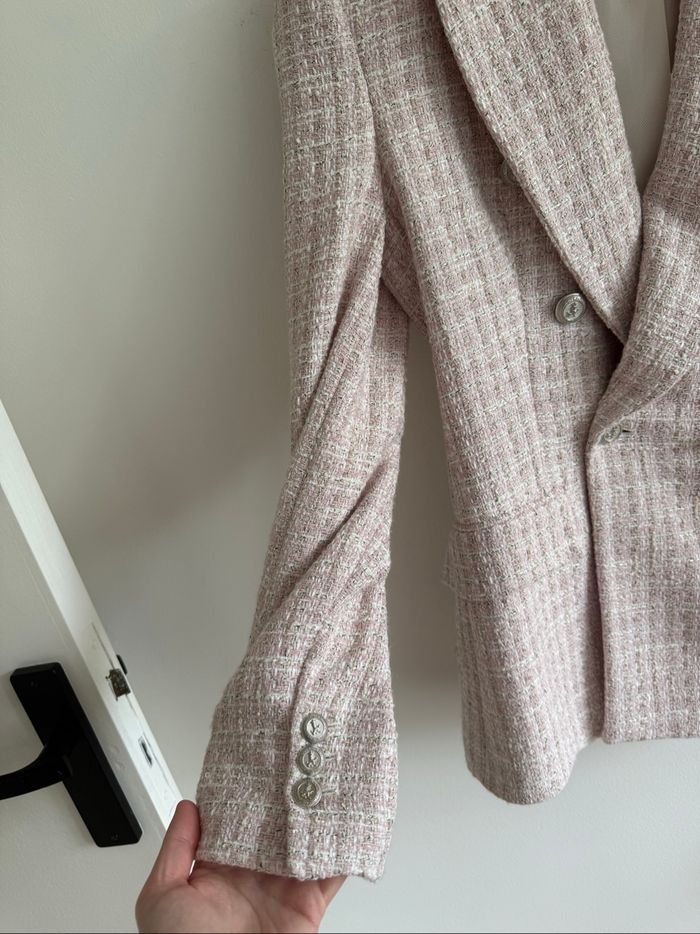 Blazer veste rose avec boutons argenté Zara taille 38 M - photo numéro 3