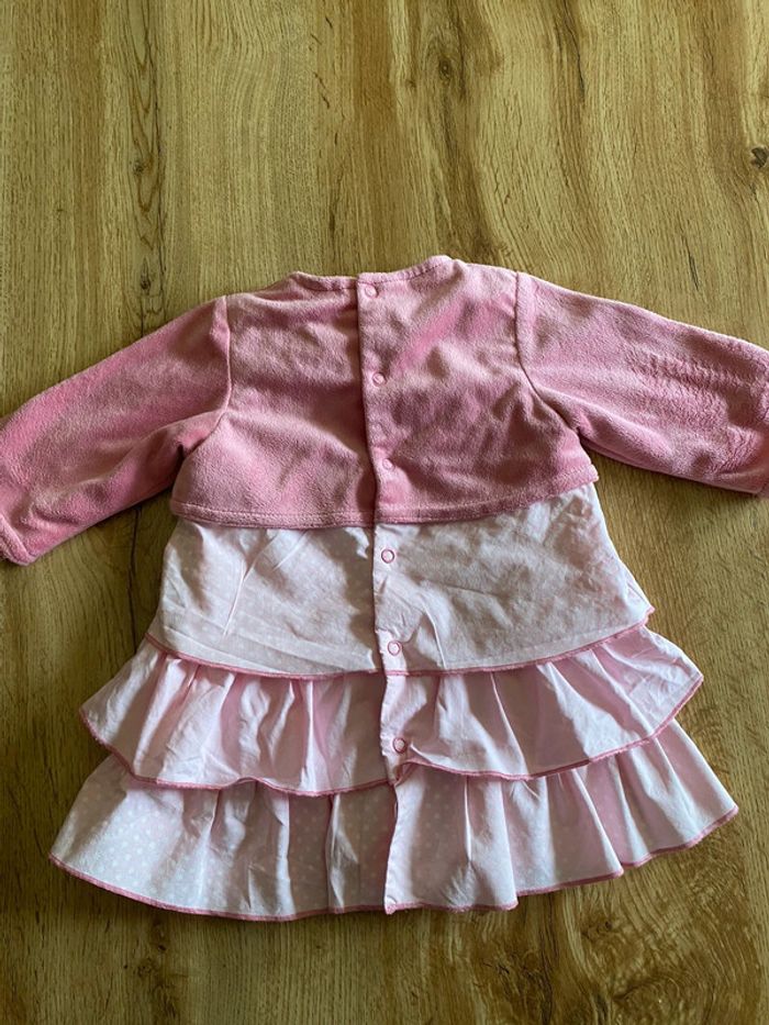 Superbe robe rose à volants manches longues sucre d orge 6 mois - photo numéro 4