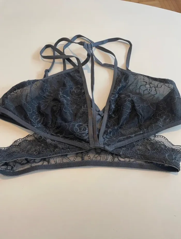 Brassière dentelle gris anthracite taille M