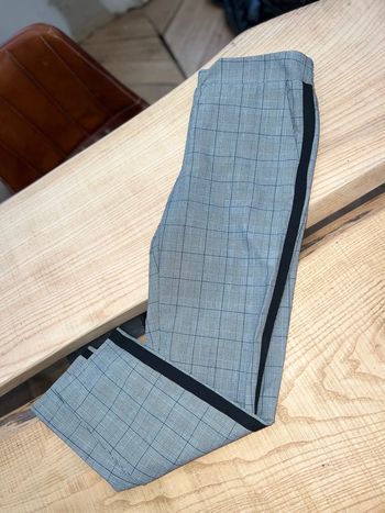 Pantalon tailleur cigarette écossais pieds de poule à carreaux taille 38