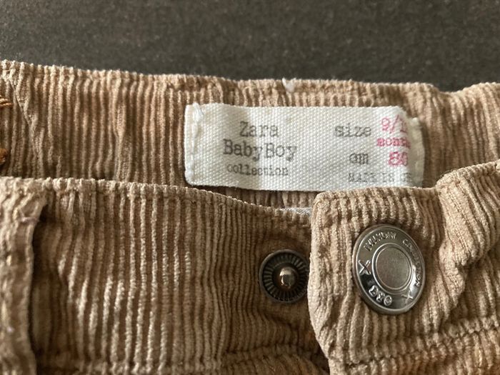 Jean velours côtelé beige Zara - photo numéro 2