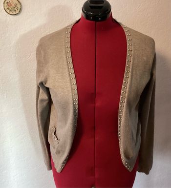 Gilet bordé de perles fantaisie TU