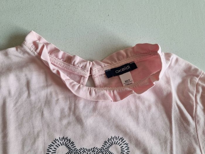Lot de 2 tee-shirts fille okaïdi 8 ans moutarde et rose claire - photo numéro 9