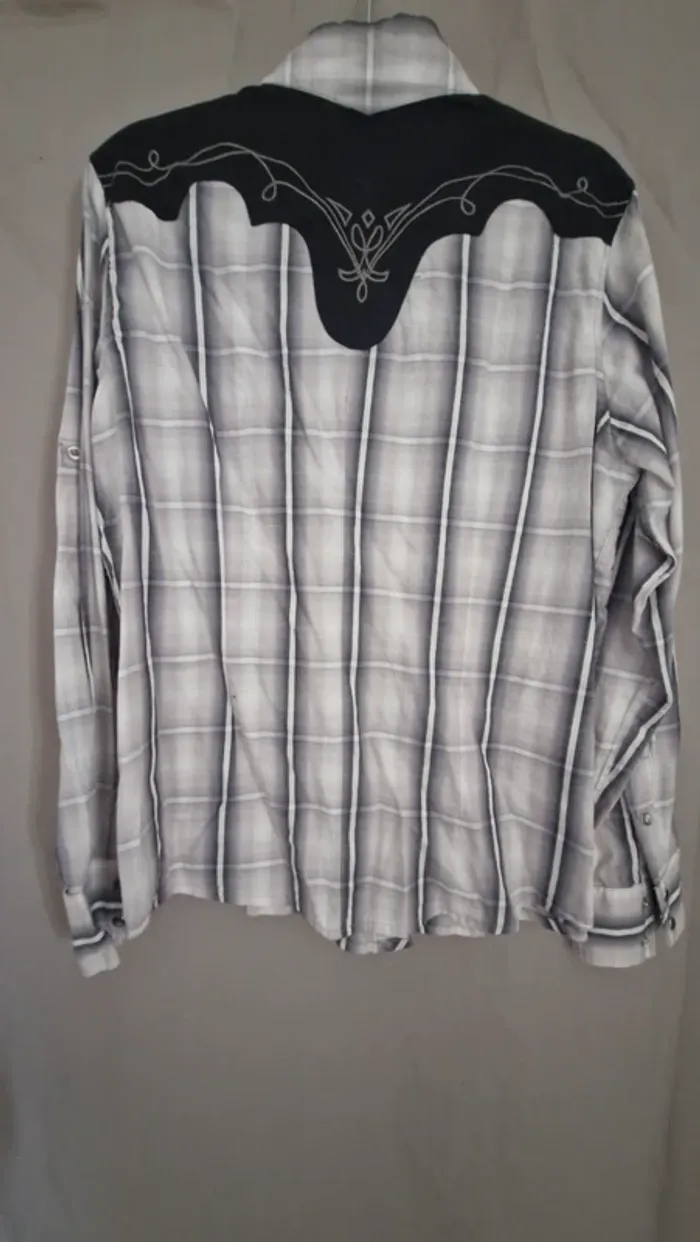 Chemise Stars et stripes homme femme  L gris/noir - photo numéro 6