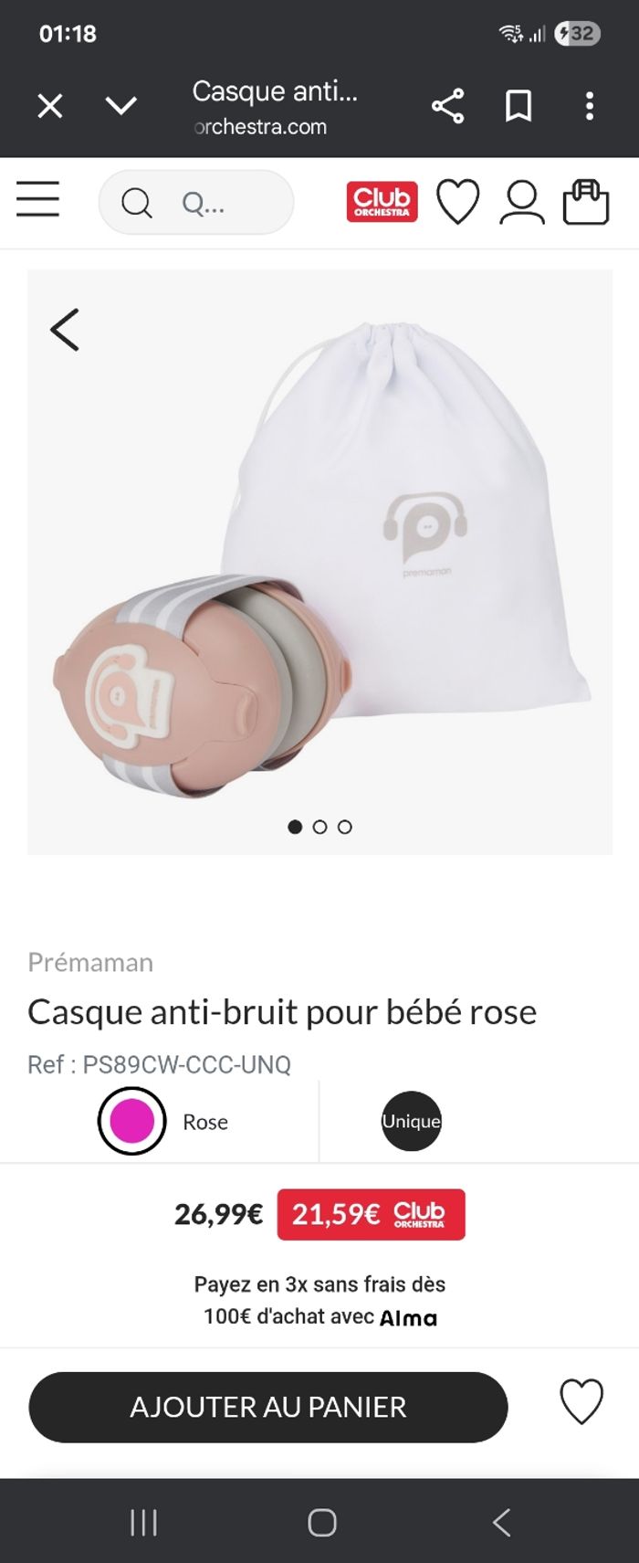 Casque antibruit  pour bébé