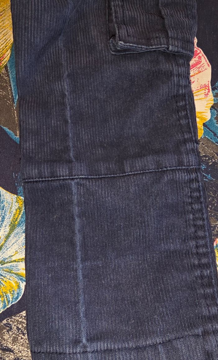 Pantalon bleu velours côtelé 24 mois - photo numéro 3