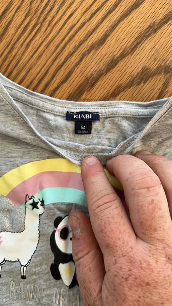 T-shirt Kiabi 5 ans licorne et panda - photo numéro 3