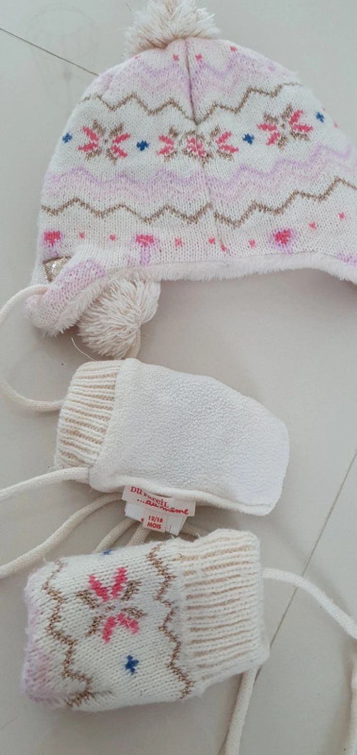 Ensemble bonnet et moufles polaire fille - photo numéro 4