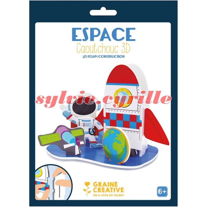 Kit Créatif construction 3D en mousse Cosmonaute et fusée