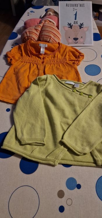 Lot gilet 12mois obaibi