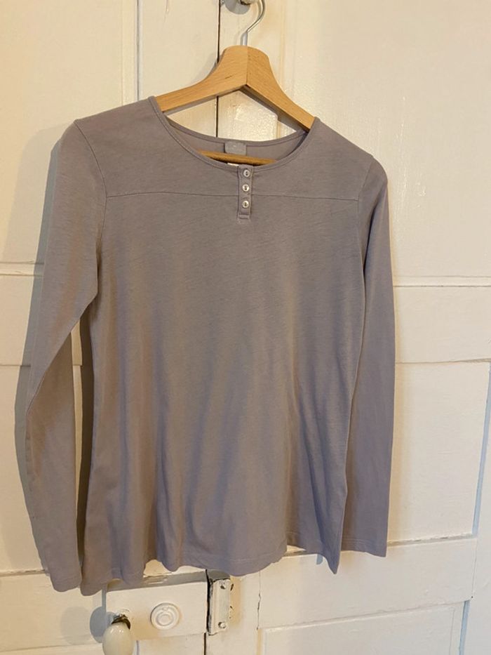 Tee-shirt manches longues gris Cyrillus 14 ans