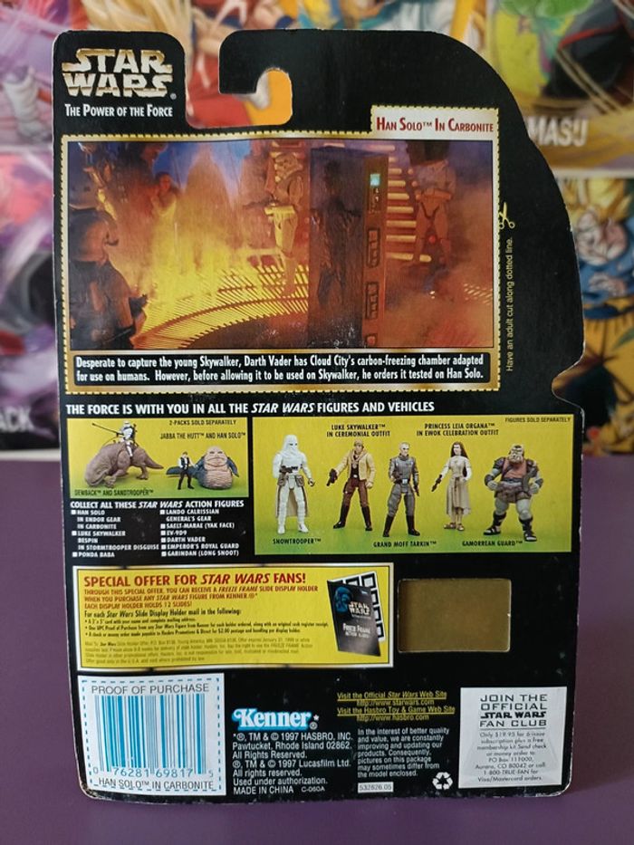 1997 Hasbro Star Wars POTF2 Freeze Frame FF Han Solo in Carbonite New - photo numéro 2
