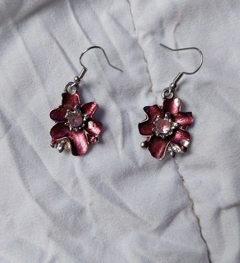 Boucles d'oreilles fleur rose