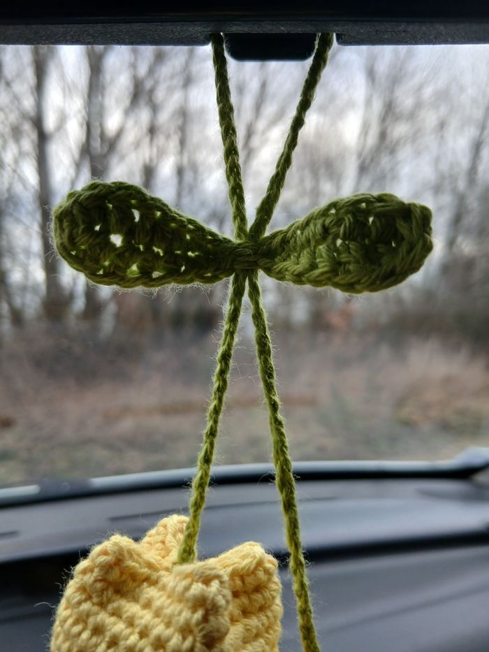 Décoration rétroviseur tulipe jaune - photo numéro 3