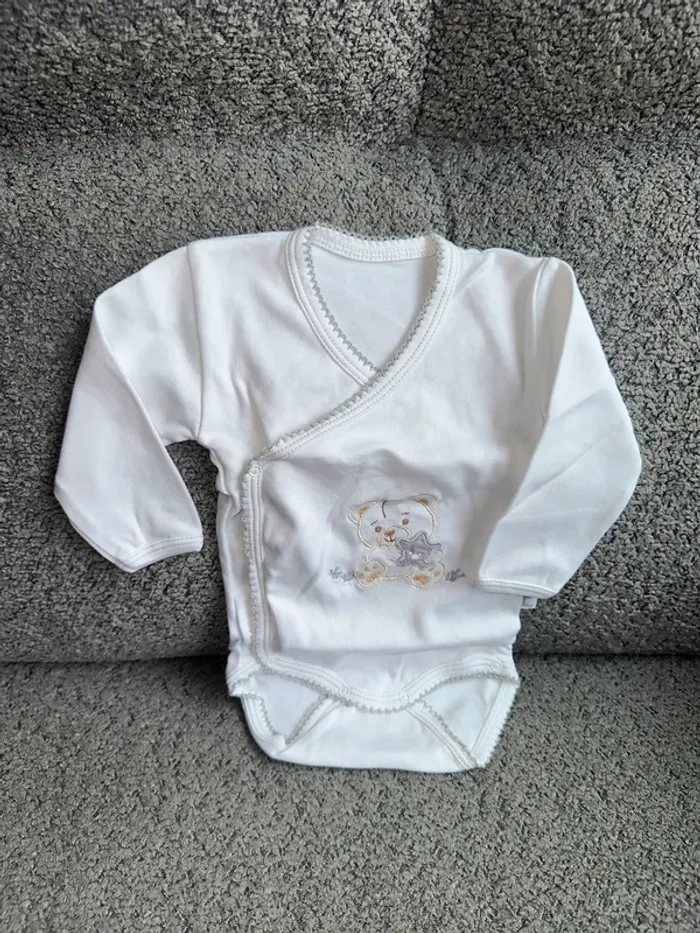 Bodie unisexe manches longues blanc motif ourson Martifanel neuf