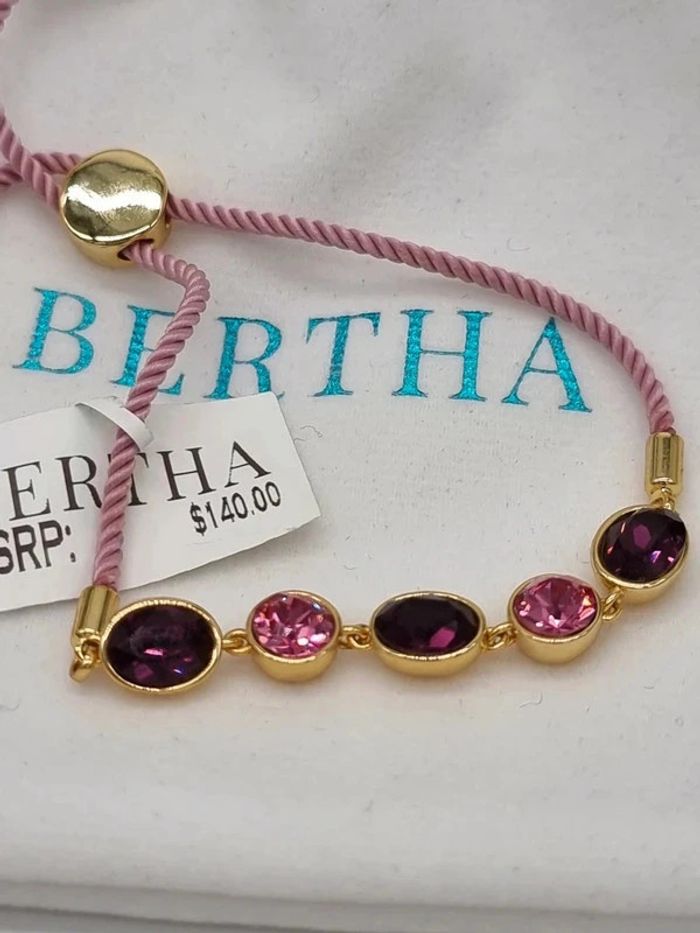 Bertha bracelet en corde bolo rose plaqué or 18 carats pour femme - photo numéro 3