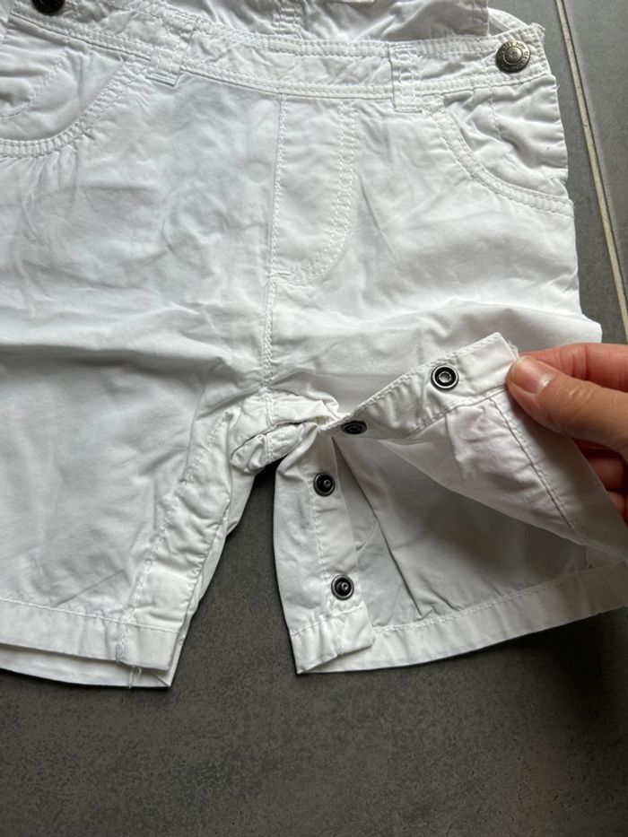 Ensemble 2 articles: salopette blanche et t-shirt col tunisien turquoise bébé garçon - photo numéro 12