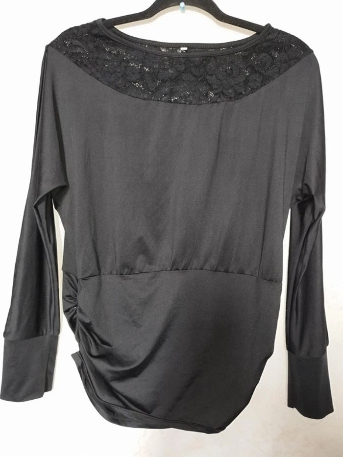 Top manches longues col dentelle - photo numéro 5