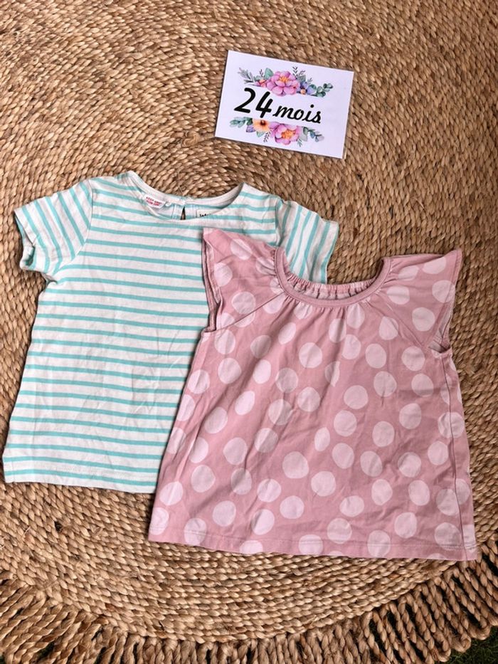 Lot teeshirt manches courtes coton 2 ans