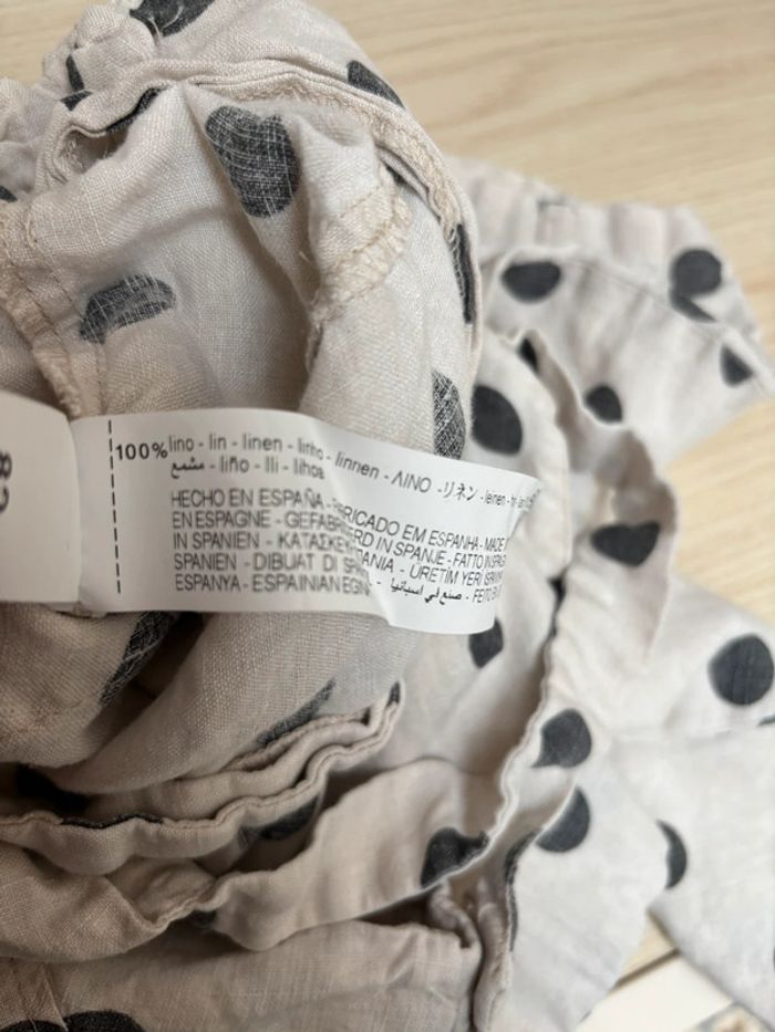 Salopette en lin à pois noir Zara taille 4-5 ans - photo numéro 7
