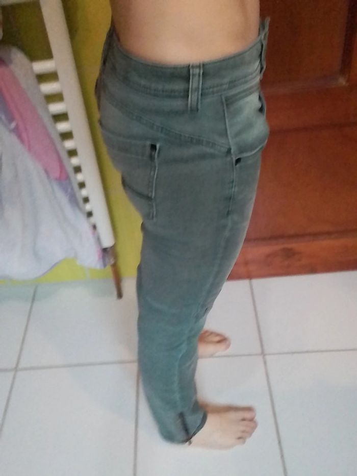 Jeans femme gris/vert Street One - photo numéro 5