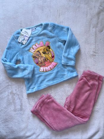 Pyjama polaire bleu et rose simba