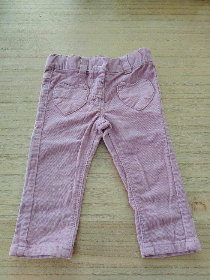 Pantalon rose côtelé 6 mois